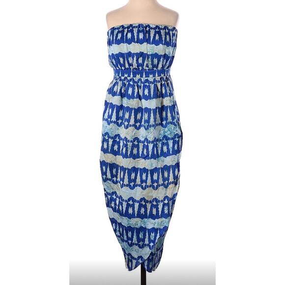 Anthropologie Andree DeLair Cordelia Strapless Batik Midi Dress XS - Picture 4 of 10